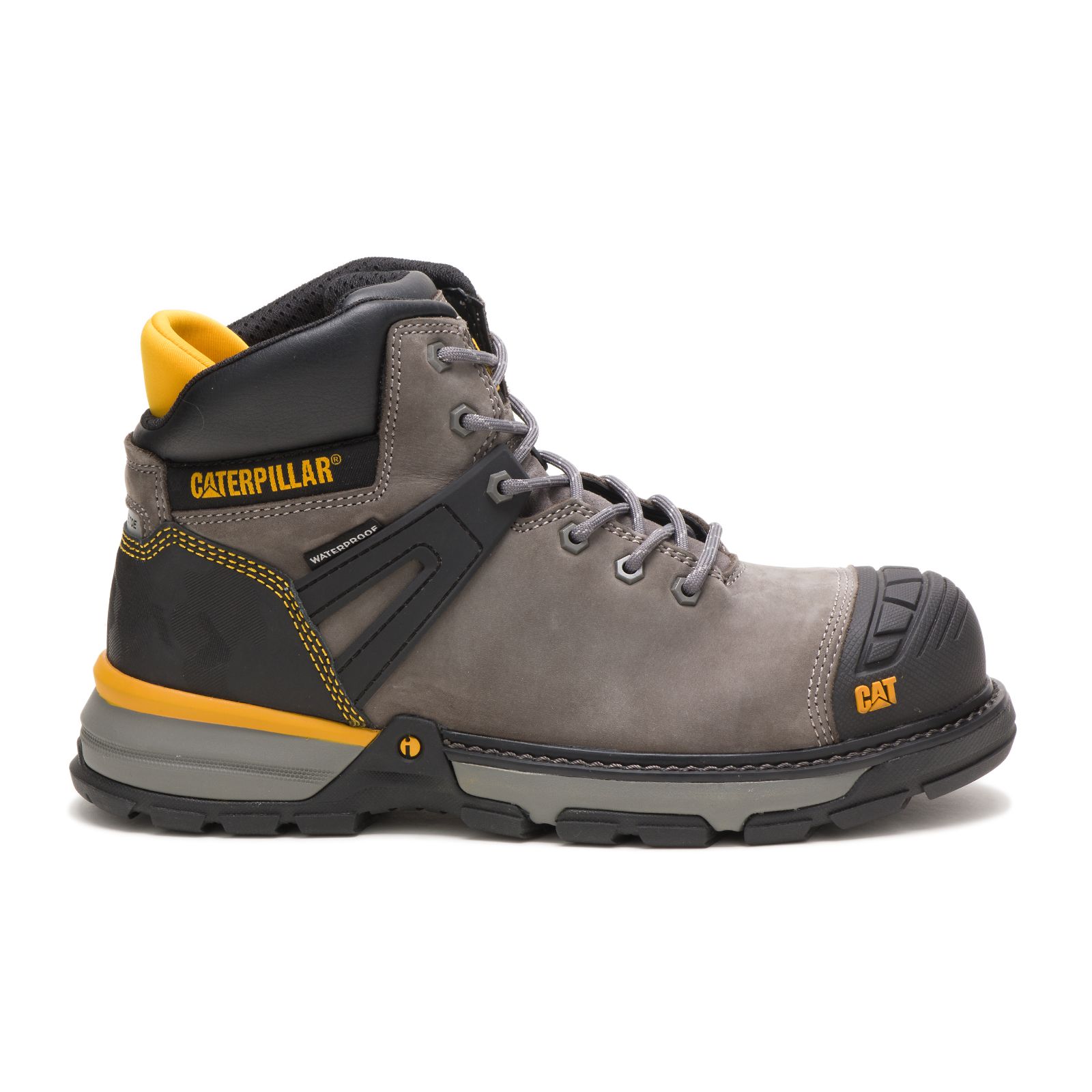 Caterpillar Men's Excavator Superlite Waterproof Nano Toe Work Boots Grey/Black CAT-65830